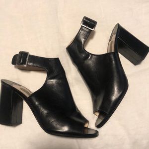 Prada open toe black heel